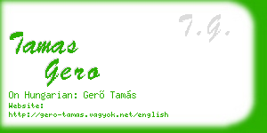 tamas gero business card